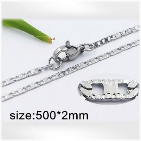 Ocelový náhrdelník - Hmotnost: 3.3 g, 500*2mm